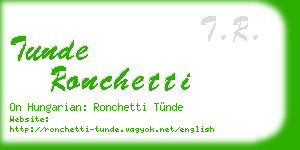 tunde ronchetti business card